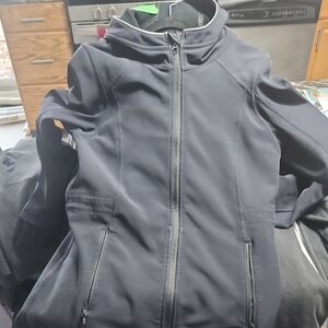 #89...Ivivva Black Zip-Up Raincoat/Jacket...19"ptp